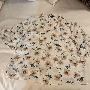 Ann Taylor Floral 3/4 Sleeve Blouse XL